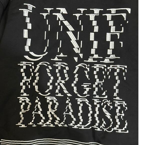 UNIF ‘Forget Paradise’ Pullover Crewneck Sweatshirt - Size Large - Black & White - Picture 5 of 13